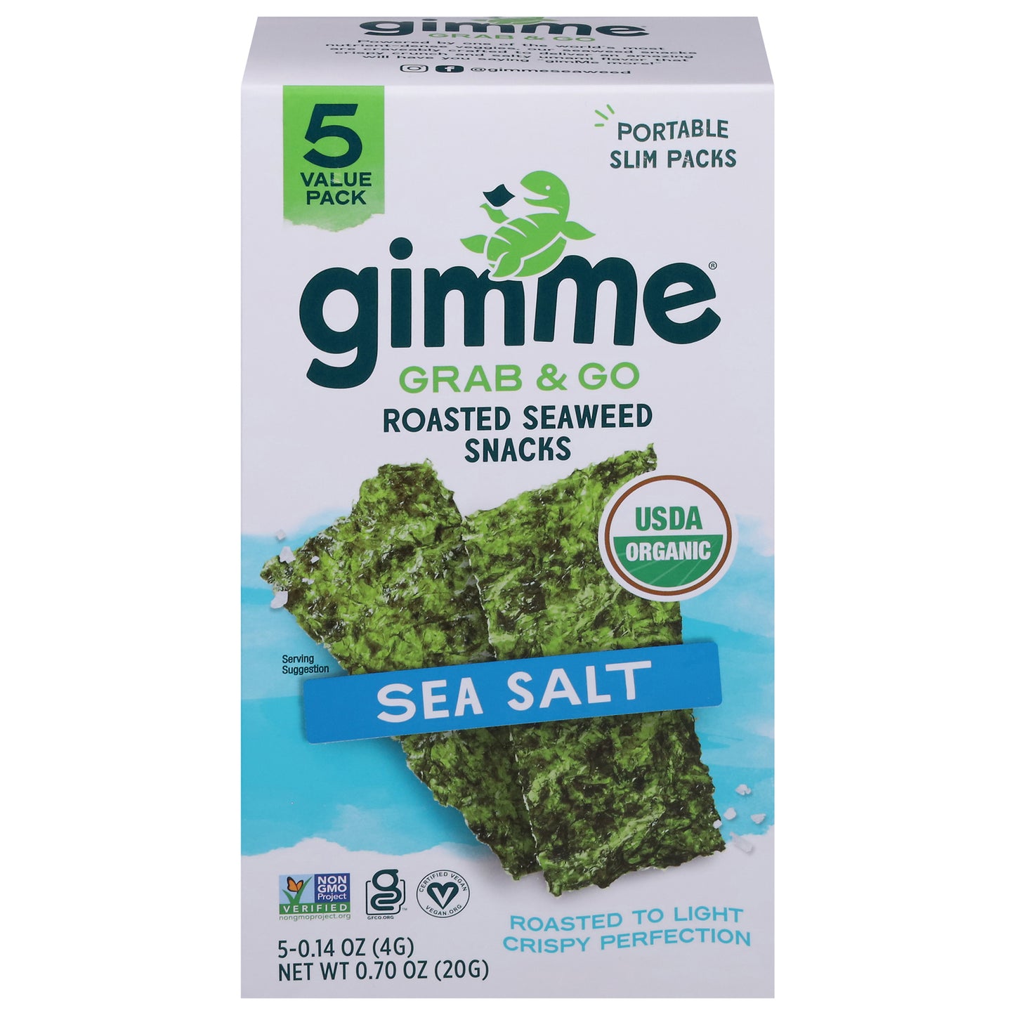 Gimme Seaweed Snacks - Seaweed Snk Og2 Sslt 5pk - Cs Of 6-5/.14 Oz