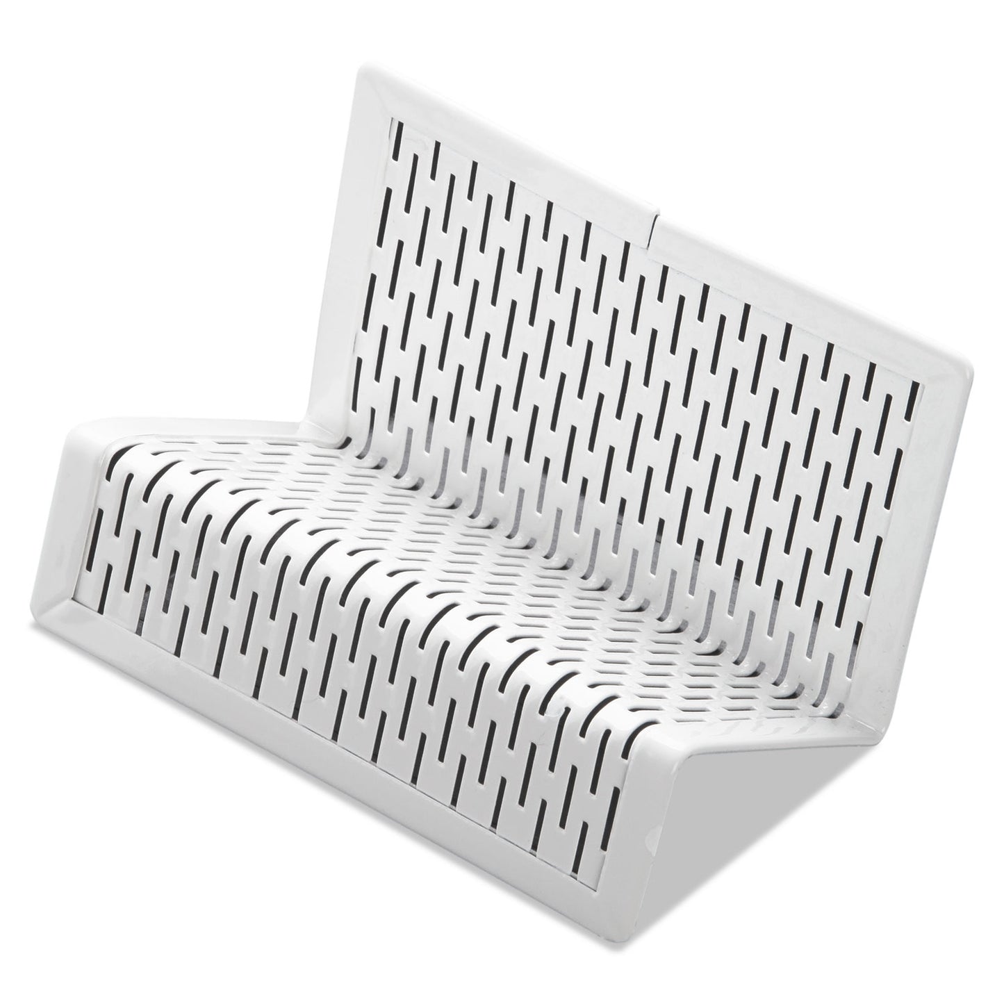 Artistic Urban Collection Punched Metal Business Card Holder, Holds 50 2 x 3.5 Cards, Perforated Steel, White (AOPART20001WH)