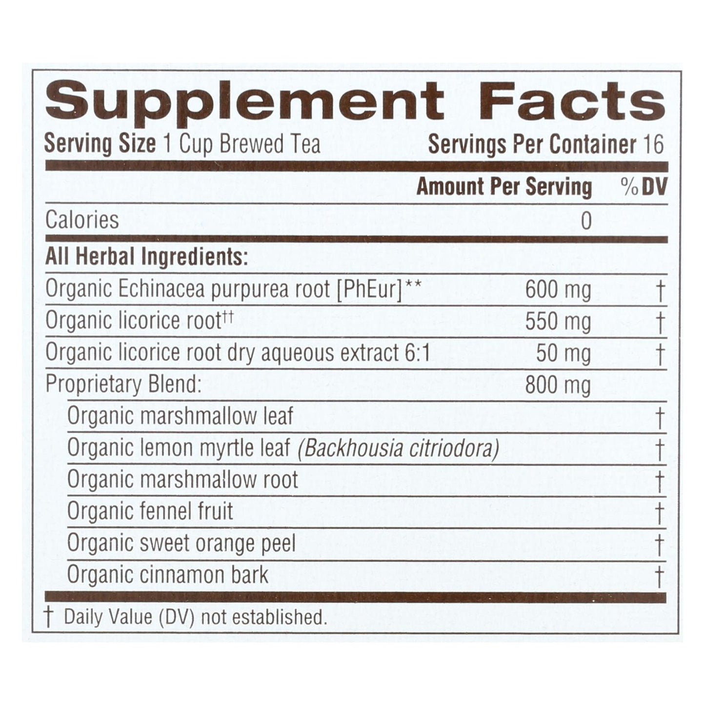 Traditional Medicinals Organic Throat Coat Lemon Echinacea Herbal Tea - Caffeine Free - 16 Bags