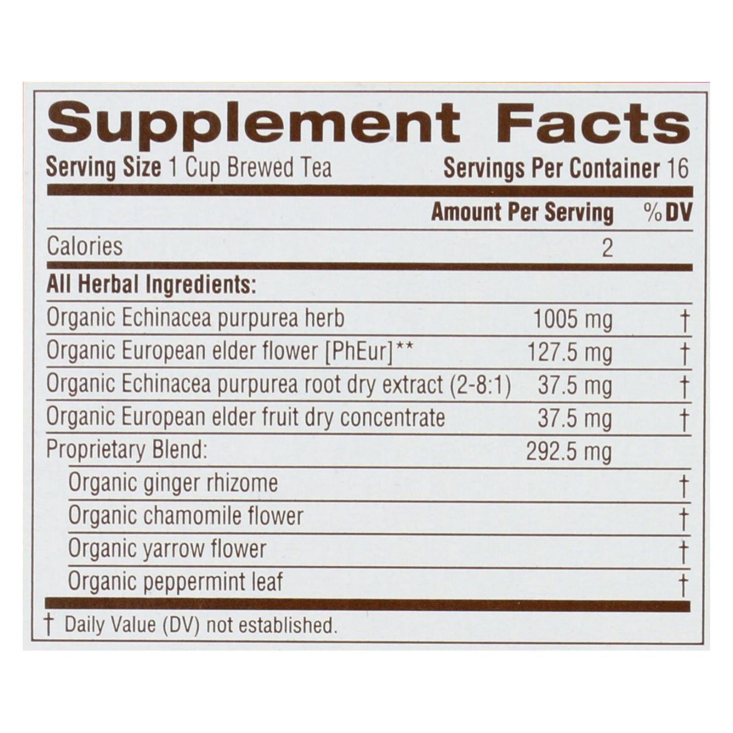 Traditional Medicinals Organic Echinacea Elder Herbal Tea - 16 Tea Bags