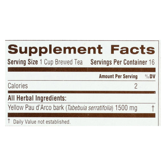 Traditional Medicinals Pau D'arco Caffeine Free Herbal Tea - 16 Bags