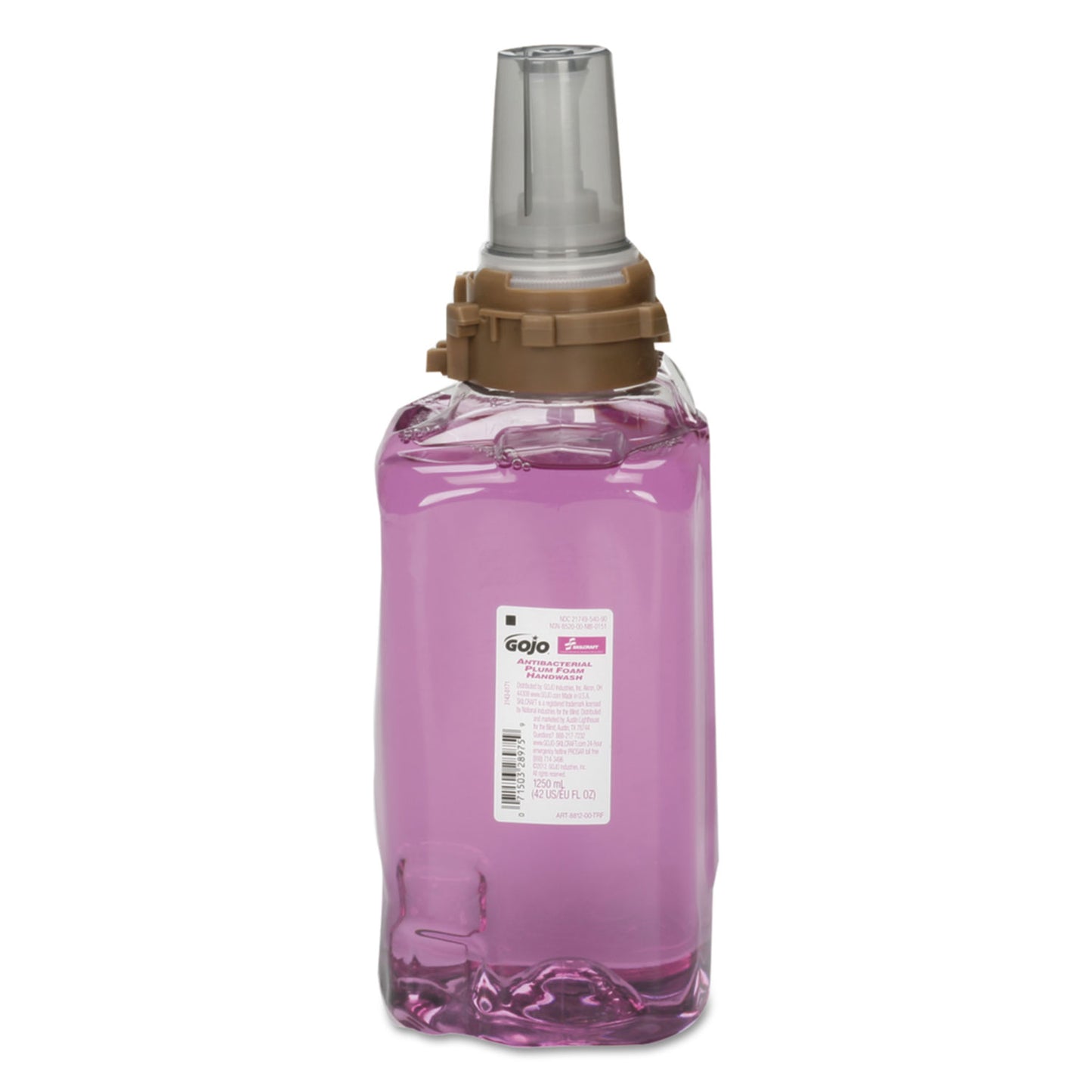 AbilityOne 8520016407213, SKILCRAFT GOJO Antibacterial Foam Handwash Refill, Plum Scent, 1,250 mL, 3/Carton