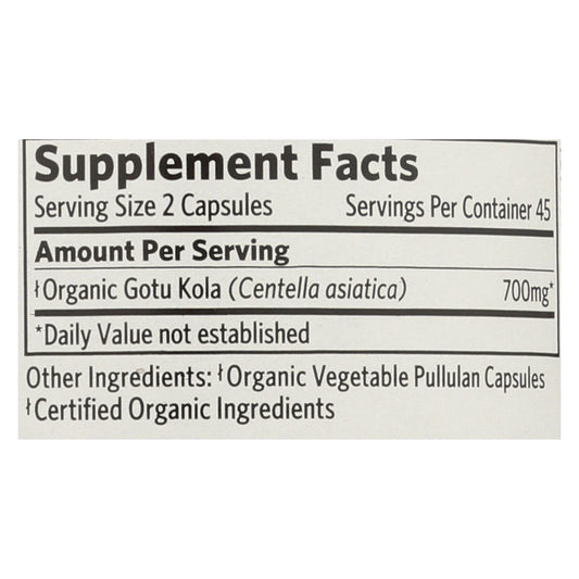 Organic India Tulsi Wellness Supplements, Gotu Kola - 1 Each - 90 Vcap
