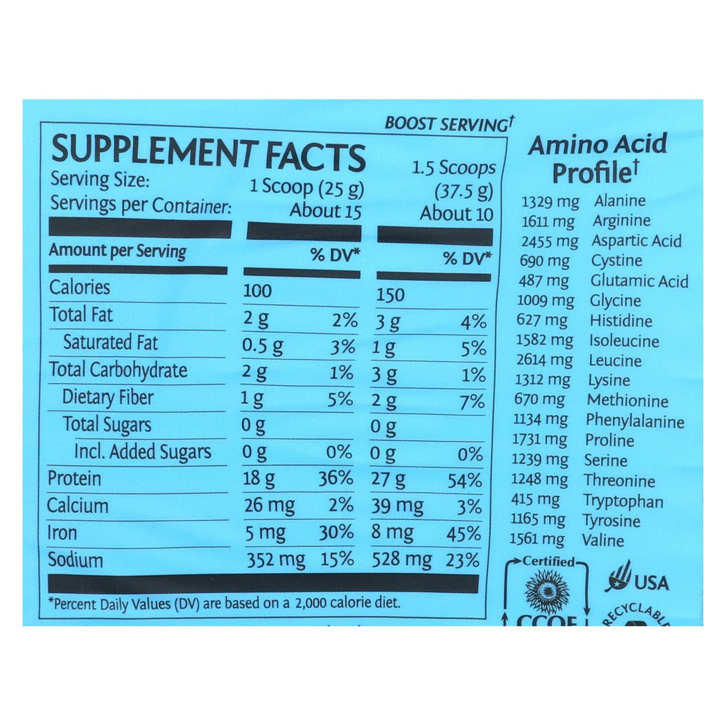 Sunwarrior Warrior Vanilla Blend Pea, Hemp Seed & Goji Berry Blended Protein - 1 Each - 375 Grm