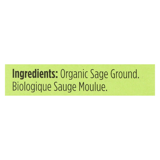 Spicely Organics - Organic Sage - Ground - Case Of 6 - 0.3 Oz.