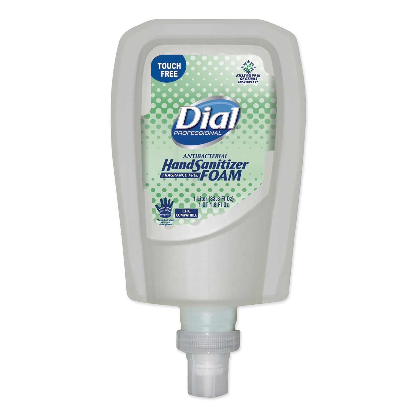 Dial Professional Antibacterial Foaming Hand Sanitizer Refill for FIT Touch Free Dispenser, 1 L Bottle, Fragrance-Free (DIA16694EA)