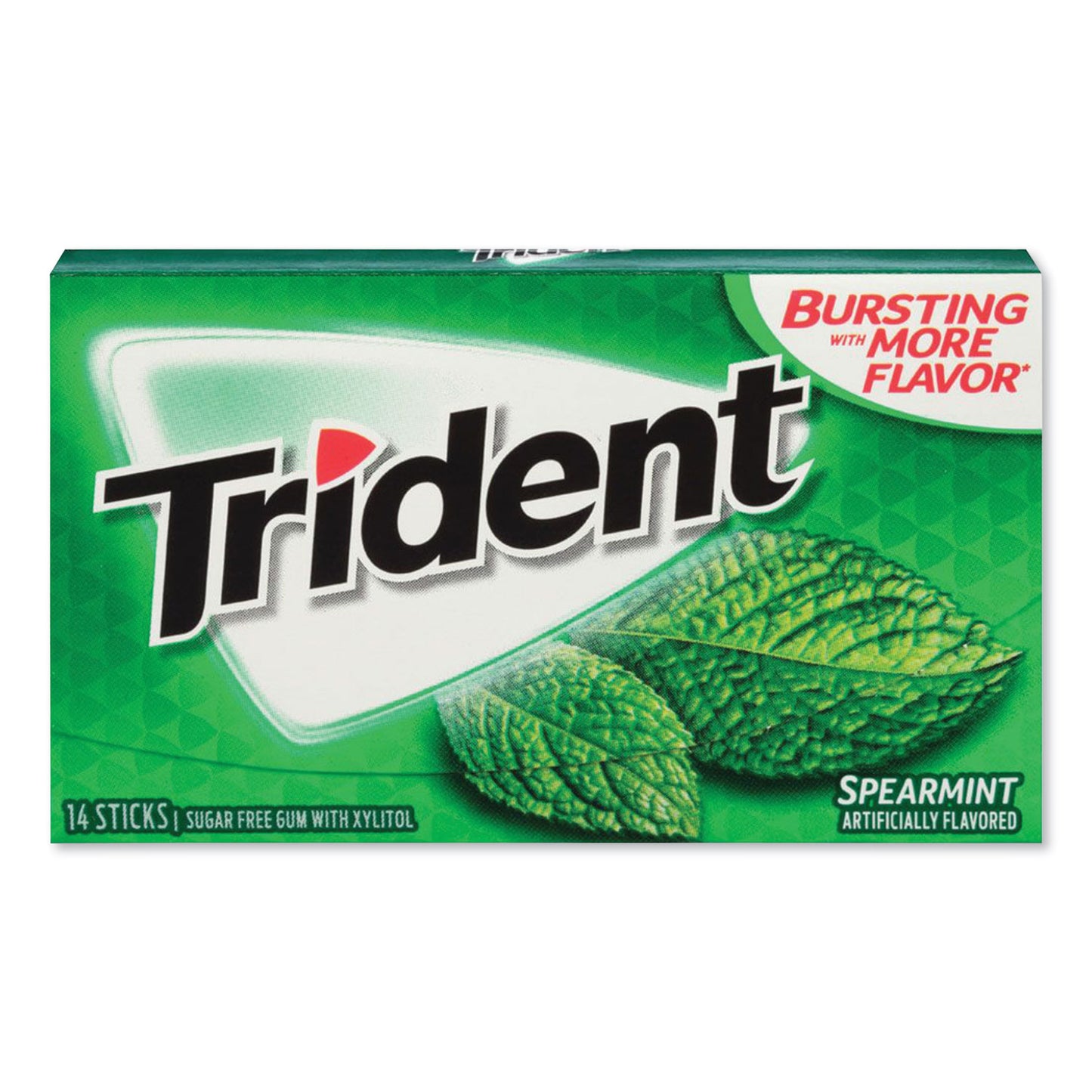 Trident Sugar-Free Gum, Spearmint, 14 Sticks/Pack, 12 Packs/Box (CDBMOZ01106)