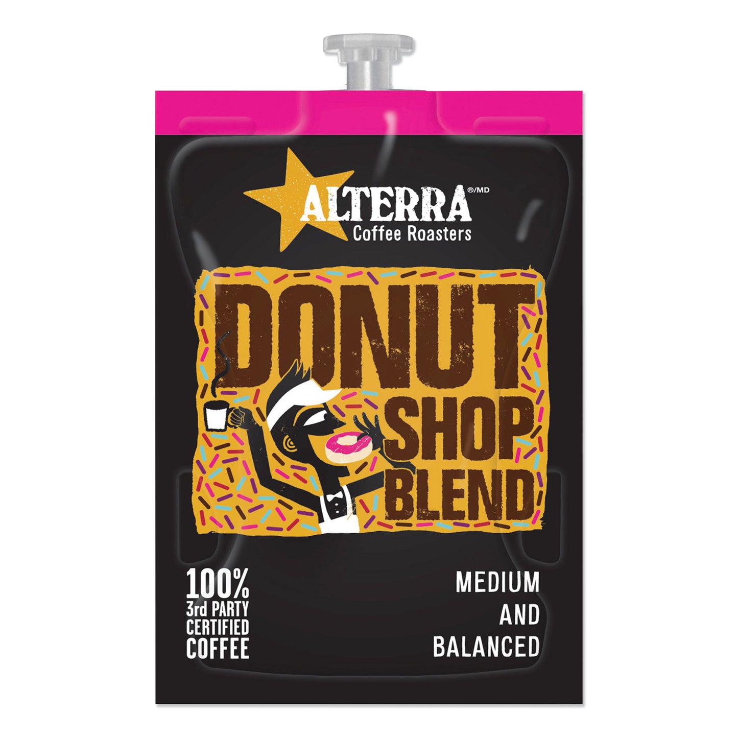 Alterra Coffee Freshpack Pods, Donut Shop Blend, Medium Roast, 0.28 oz, 100/Carton (MDKMDRA200)