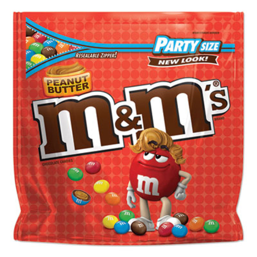M&M's Chocolate Candies, Peanut Butter, 38 oz Resealable Bag (MNM55085)