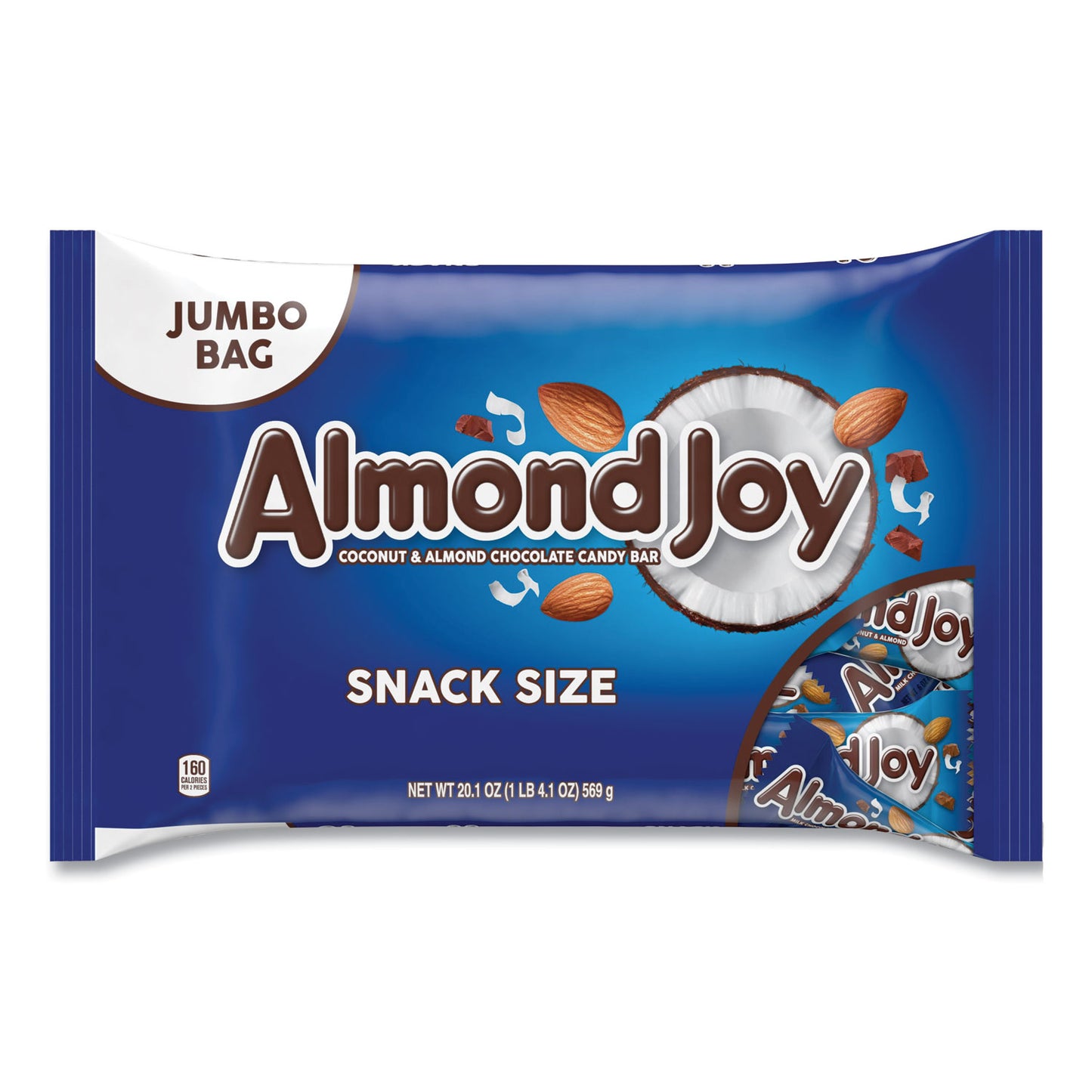 Almond Joy Snack Size Candy Bars, 20.1 oz Bag, 2/Carton (GRR24600348)