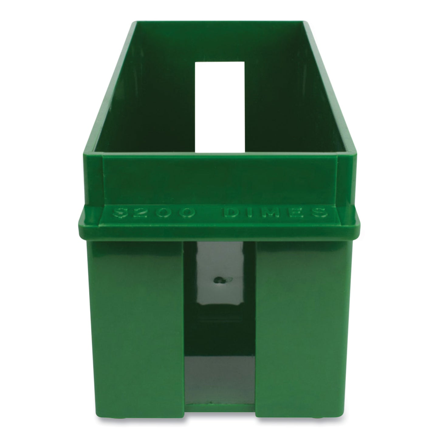 CONTROLTEK Extra-Capacity Coin Tray, Dimes, 1 Compartment, Denomination and Capacity Etched On Side, 10.5 x 4.75 x 5, Plastic, Green (CNK560166)