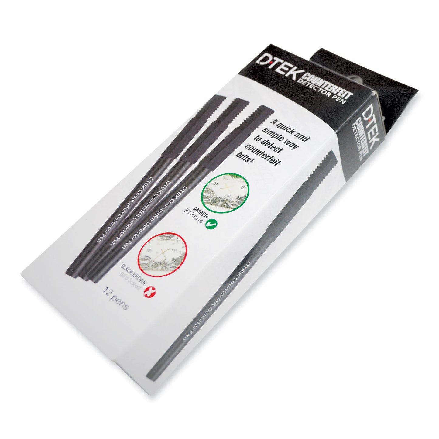 CONTROLTEK DTEK Counterfeit Detector Pens, U.S. Currency, 12/Pack (CNK560507)