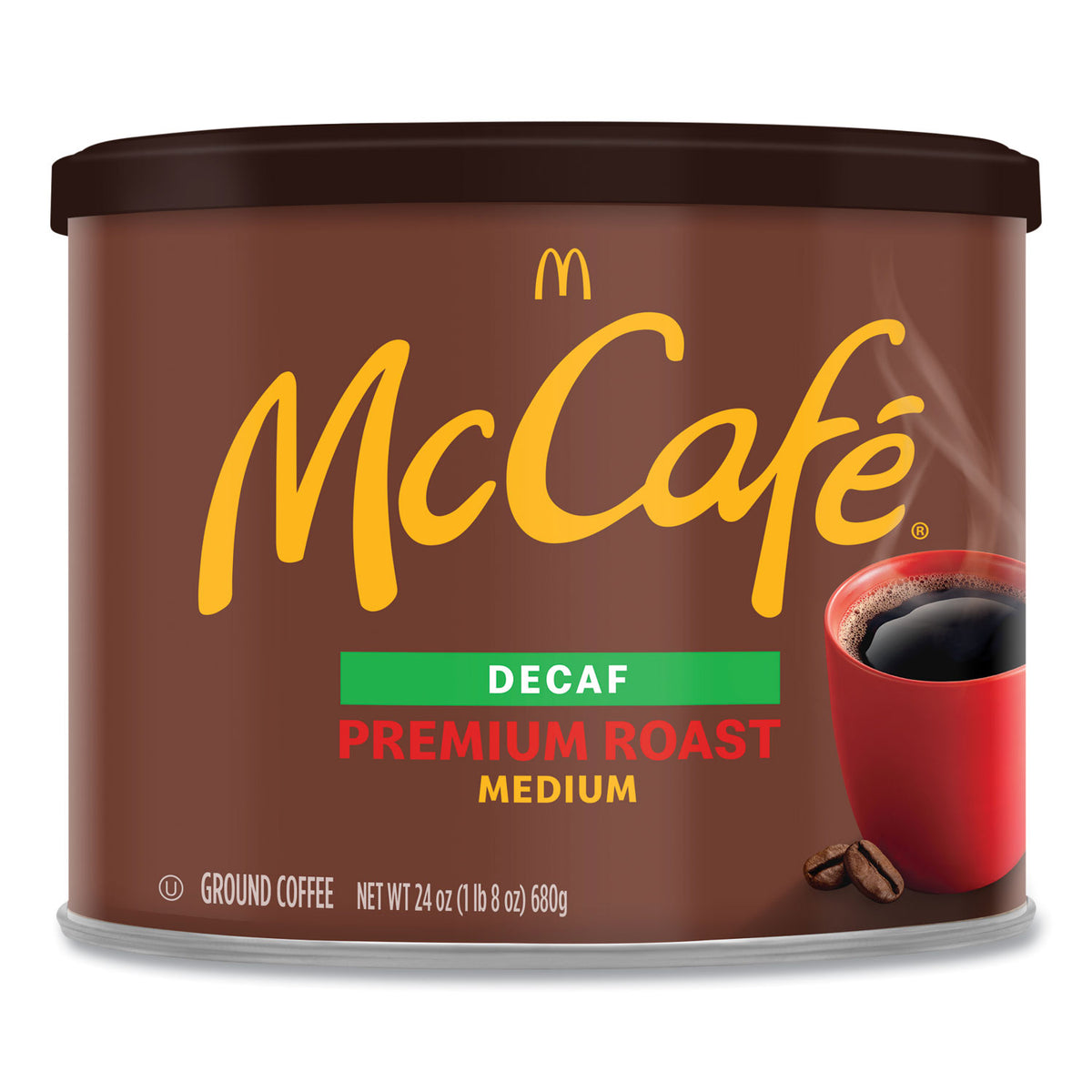 McCafe Ground Coffee, Premium Roast Decaf, 24 oz Can (GMT079737)