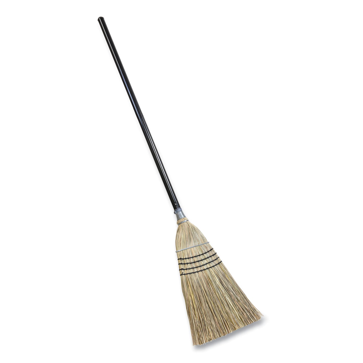 Quickie Bulldozer Heavy-Duty Outdoor Broom, Natural-Fiber Bristles, 54" Overall Length, Black/Natural (QCK9316)