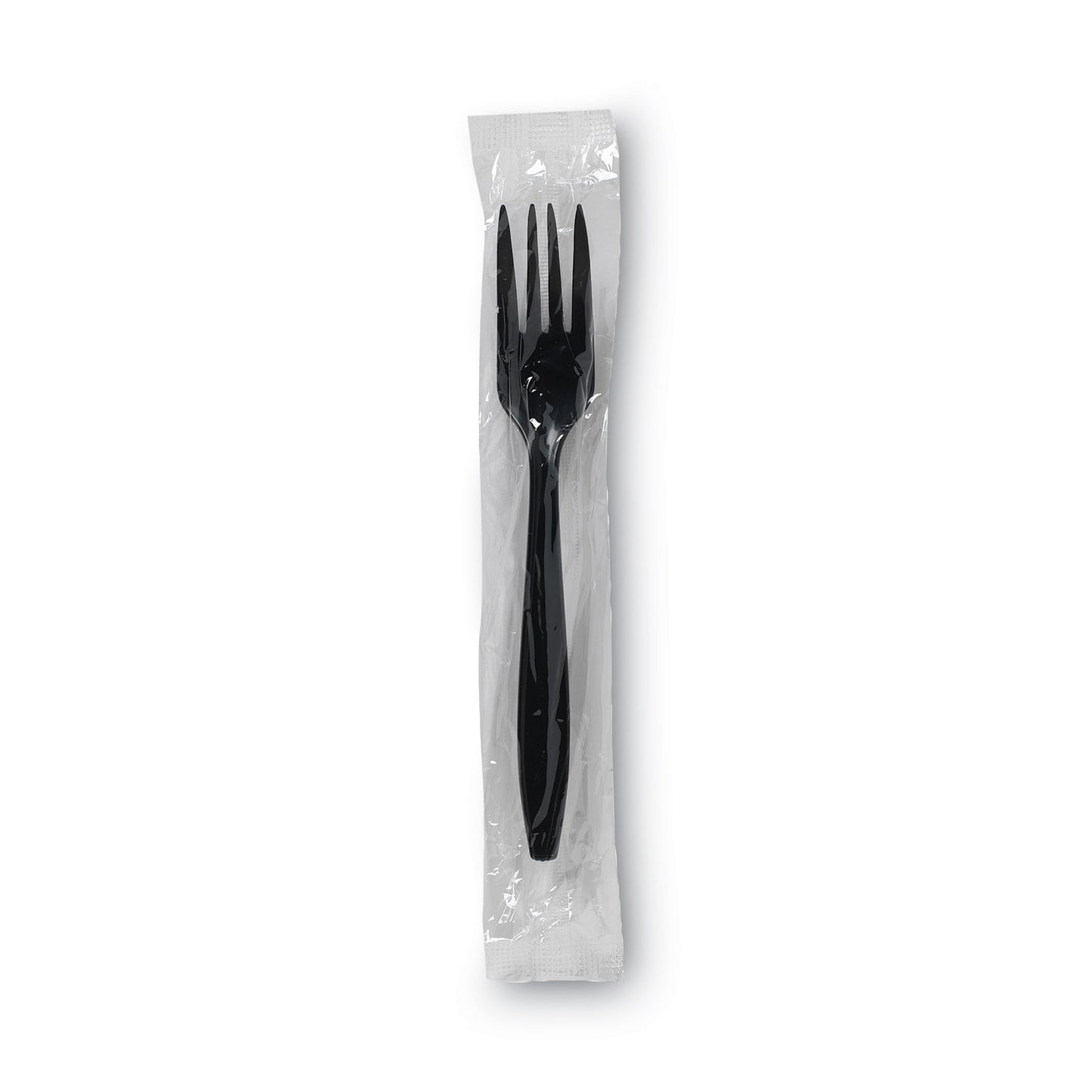 Dixie Individually Wrapped Heavyweight Forks, Polypropylene, Black, 1,000/Carton (DXEPFH53C)
