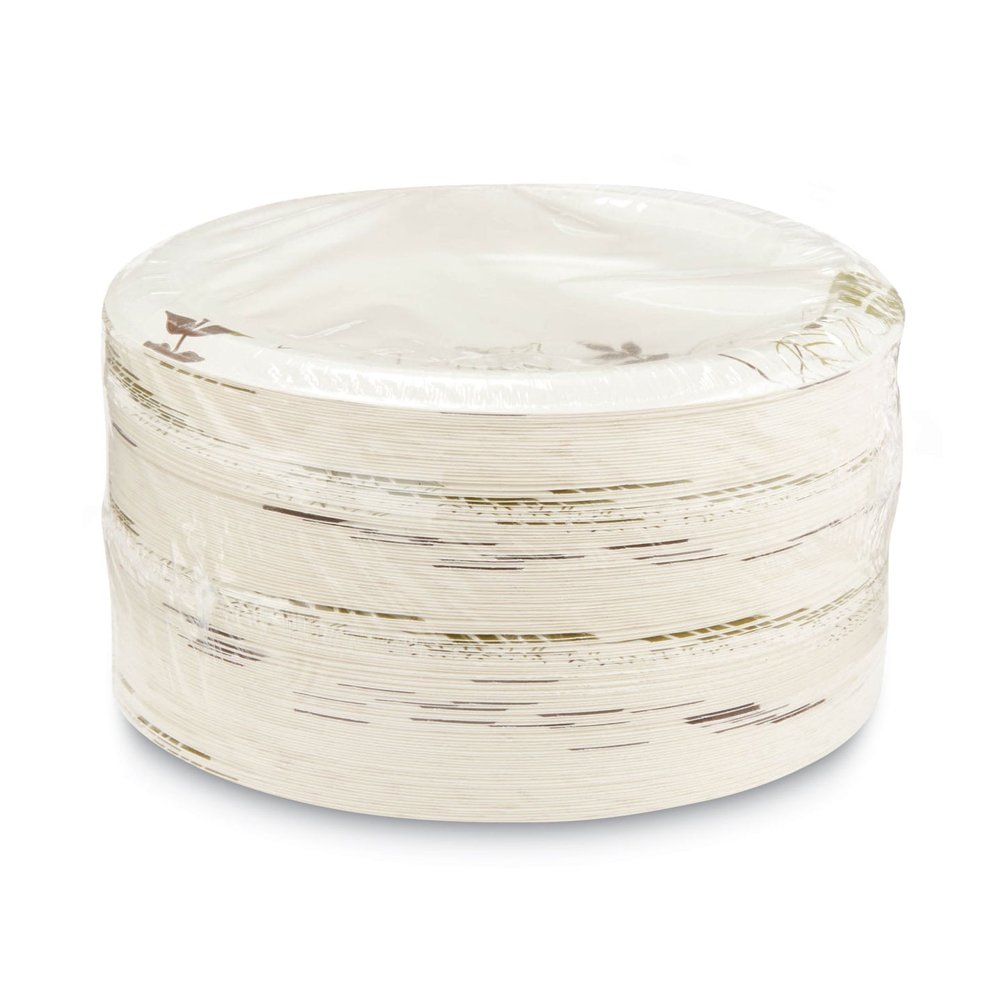 Dixie Pathways Soak-Proof Shield Mediumweight Paper Plates, 8.5" dia, Green/Burgundy, 125/Pack (DXEUX9PATHPK)