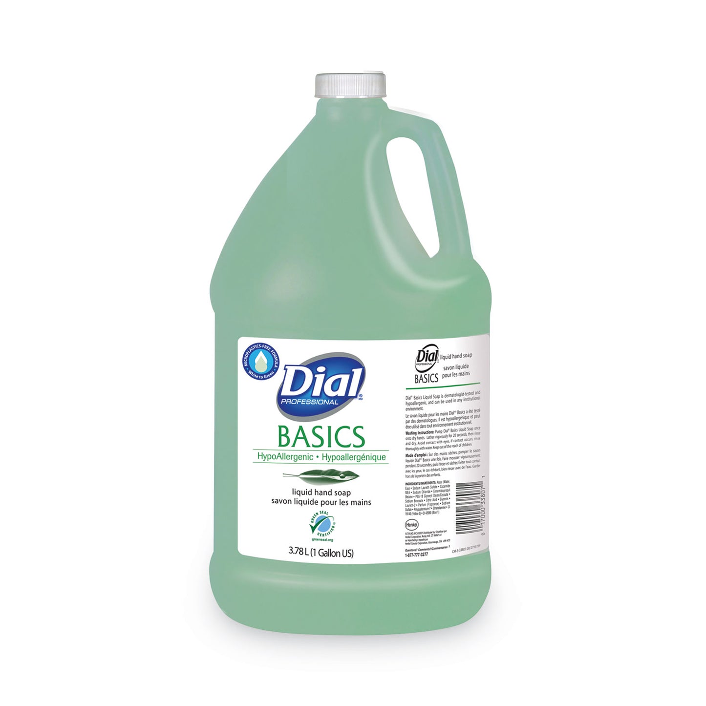 Dial Professional Basics MP Free Liquid Hand Soap Refill, Honeysuckle Scent, 3.78 L (DIA33809EA)