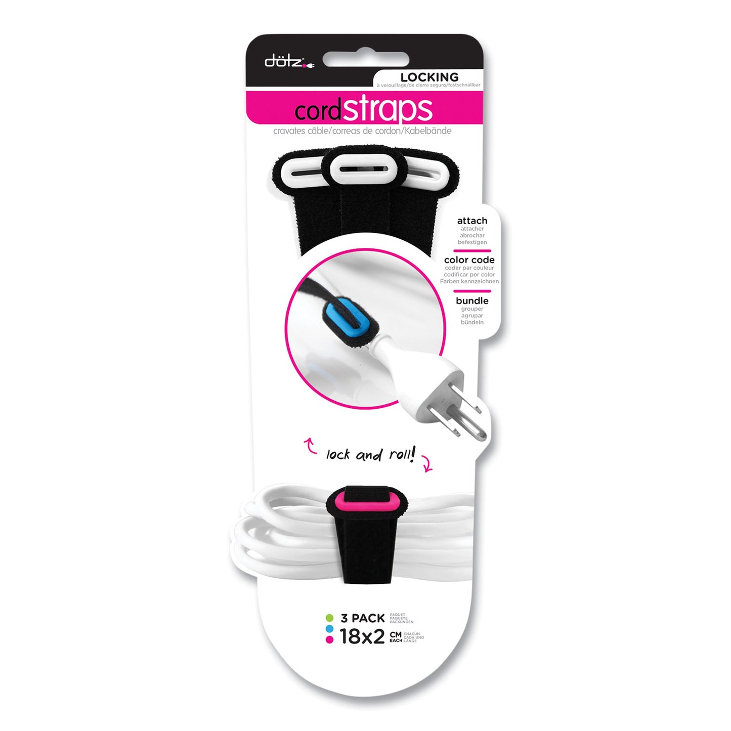Dotz Locking Cord Strap, Black (LEE22201)