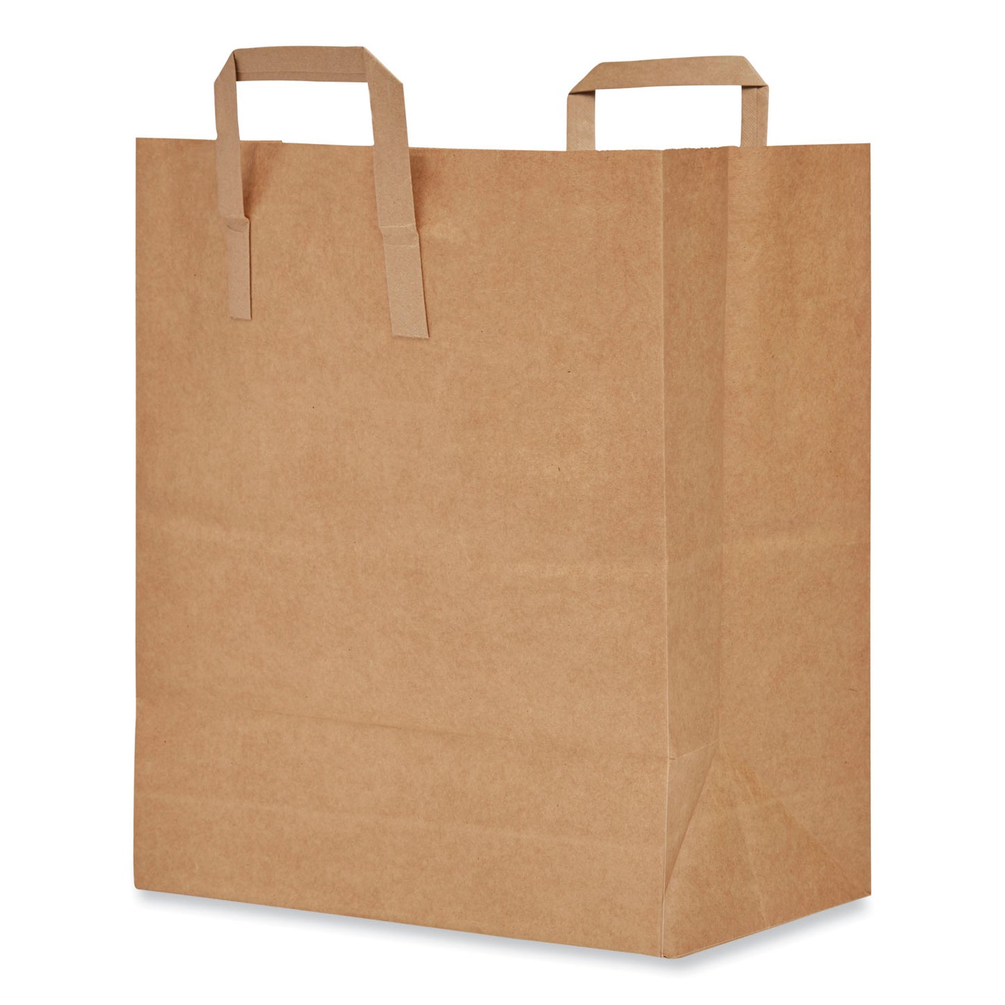 AJM Packaging Handle Bag, Natural Kraft Flat Handles, #1/6 BBL Size, 12" x 7" x 17", Brown, 300/Bundle (BAGHB70NP3CLG)