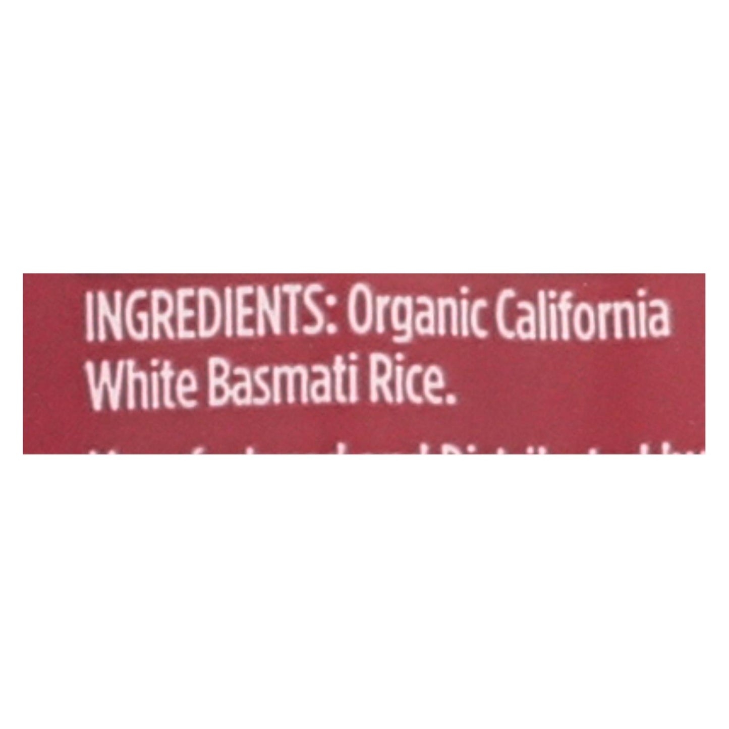 Lundberg Family Farms Organic White Basmati Rice  - Case Of 6 - 4 Lb
