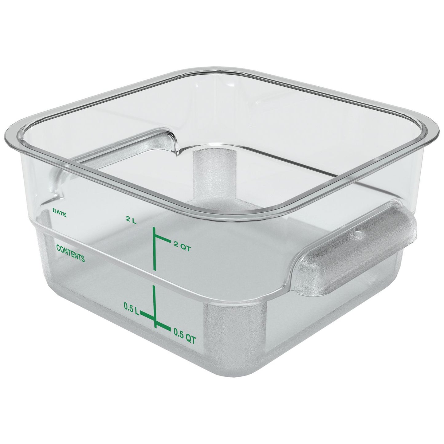Carlisle Squares Polycarbonate Food Storage Container, 2 qt, 7.13 x 7.13 x 3.8, Clear, Plastic (CFS1195007)