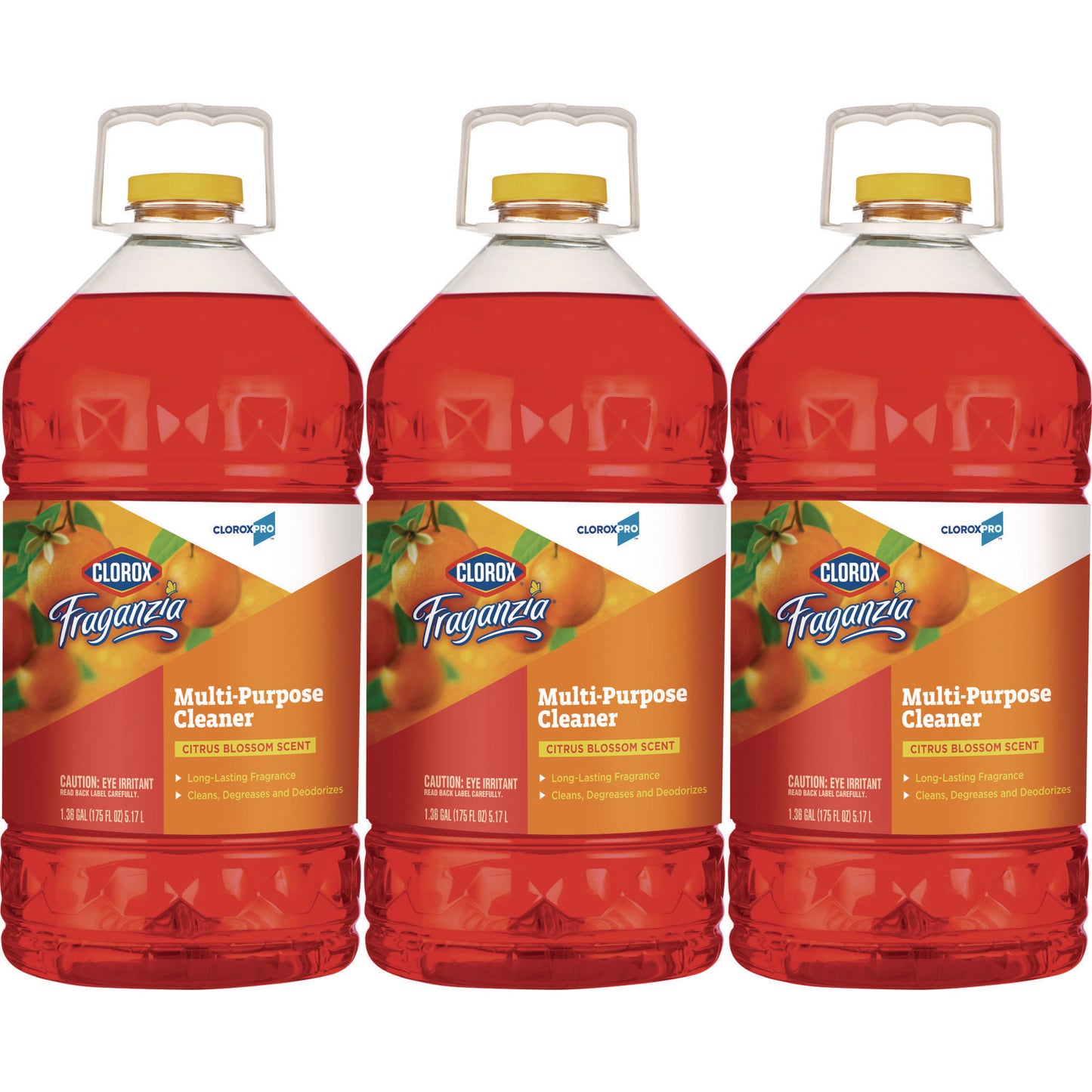 CloroxPro Fraganzia Multi-Purpose Cleaner Concentrate, Citrus Blossom Scent, 175 oz Bottle, 3/Carton (CLO60615CT)