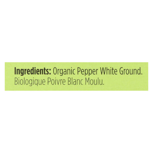 Spicely Organics - Organic Peppercorn - White Ground - Case Of 6 - 0.45 Oz.
