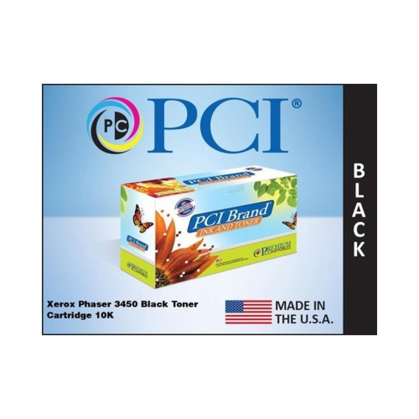 PCI Brand Compatible Xerox 106r00688 Black Toner Cartridge 10k Yield For Xerox 3450/3450b/3450d/3450dn Made In Usa (106R00688PCI)