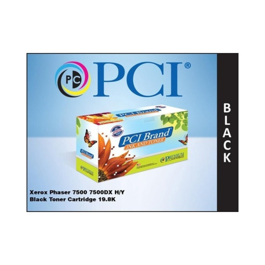 PCI Brand Compatible Xerox 106r01439 Black Toner Cartridge 19800 Page Yield For Xerox 7500/7500dn/7500dt/7500dx/7500n Made In Usa (106R01439PCI)