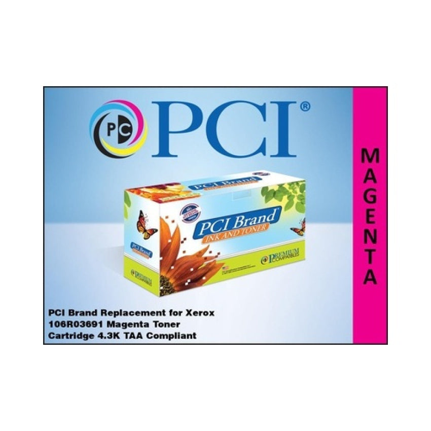 PCI Brand Xerox 106r03691 106r3691 Xxl Magenta Toner Cartridge 4.3k Yld For Xerox Phaser 6510, 6510dn, 6510dni, Xerox Workcentre 6515, 6515dn, 6515dni (106R03691PCI)