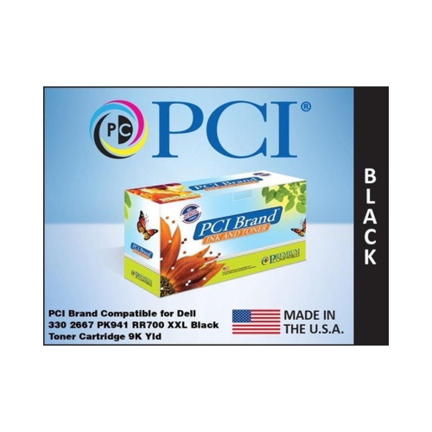 PCI Brand Compatible Dell Pk941 330-2667 Xl Black Toner Cartridge 9000 Page Xl-yield For Dell 2330 2330d 2330dn 2350 2350d 2350dn Rr700 Made In Usa (3302667XLPCI)