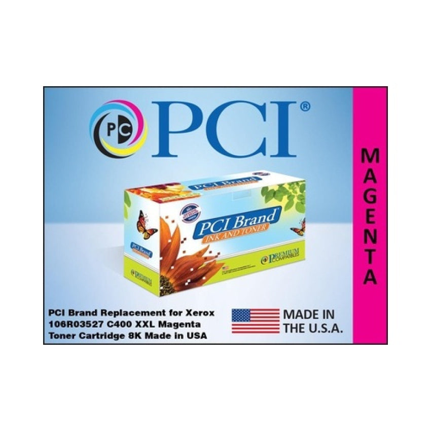 PCI Brand Eco-friendly Reman Xerox 106r03527 106r3525 Extra High Yield Magenta Toner Cartridge 8000 Page Yield For Xerox C400, C400dn, C405, C405dn (106R03527PCI)