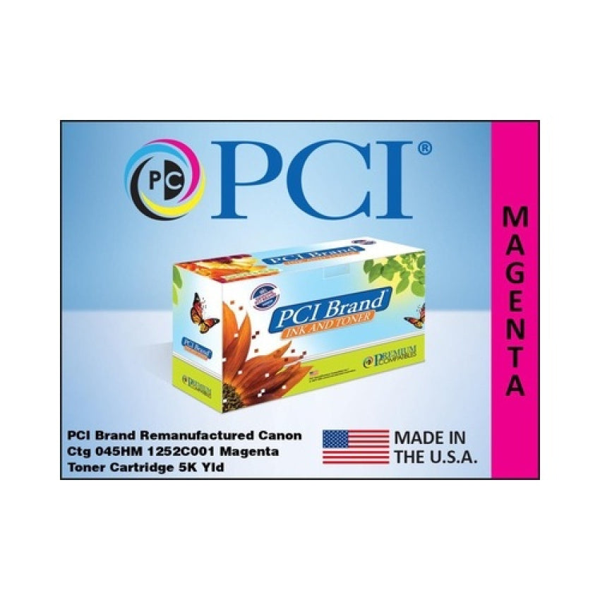 PCI Brand Eco-friendly Reman Canon 046h 1252c001aa Xl Magenta Toner Cartridge 5k Pg Yield For Canon Lbp-654, Lbp-654c, Mf-731, Mf-731c, Mf-733, Mf-735 (1252C001AAPCI)