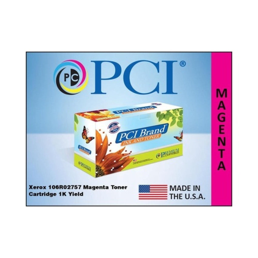 PCI Brand Compatible Xerox 106r02757 Magenta Toner Cartridge 1000 Page Yield For Xerox 6022/workcentre 6027 Made In Usa (106R02757PCI)
