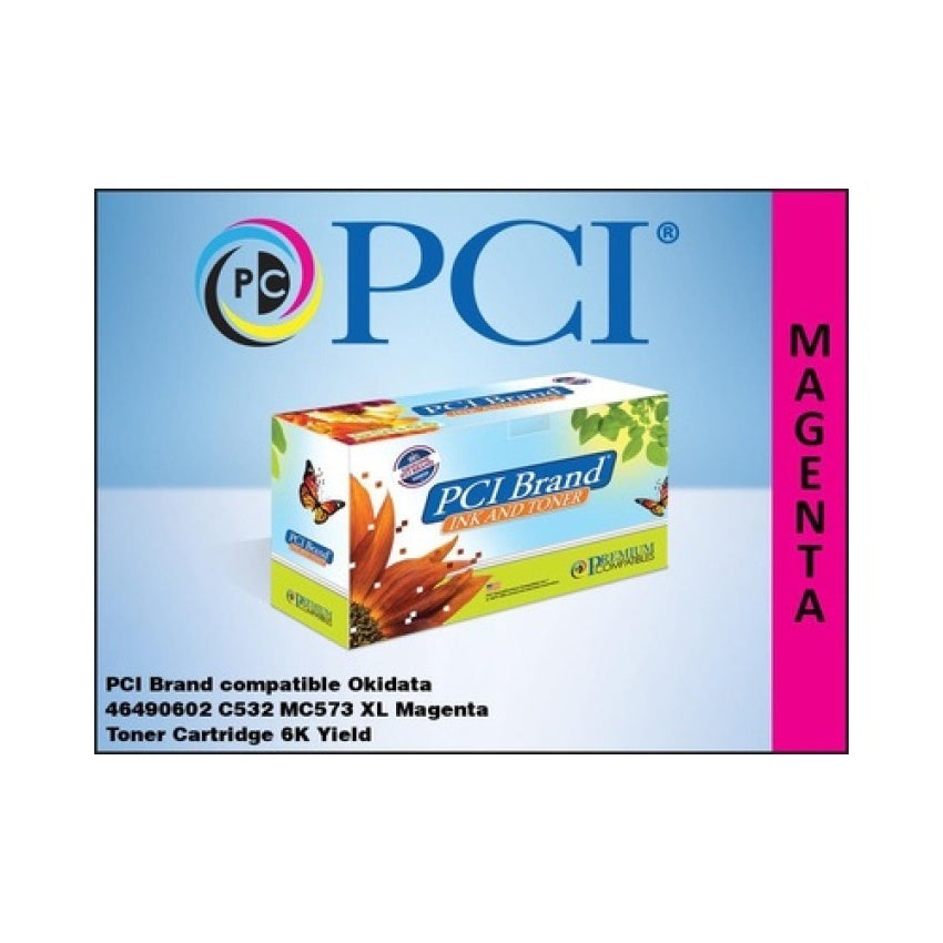 PCI Brand Compatible Okidata 46490602 Xl Magenta Toner Cartridge 6k Page Yield For Okidata C532 Oki C532dn Oki Mc573 Oki Mc573dn. Oki 46490602 (46490602PCI)