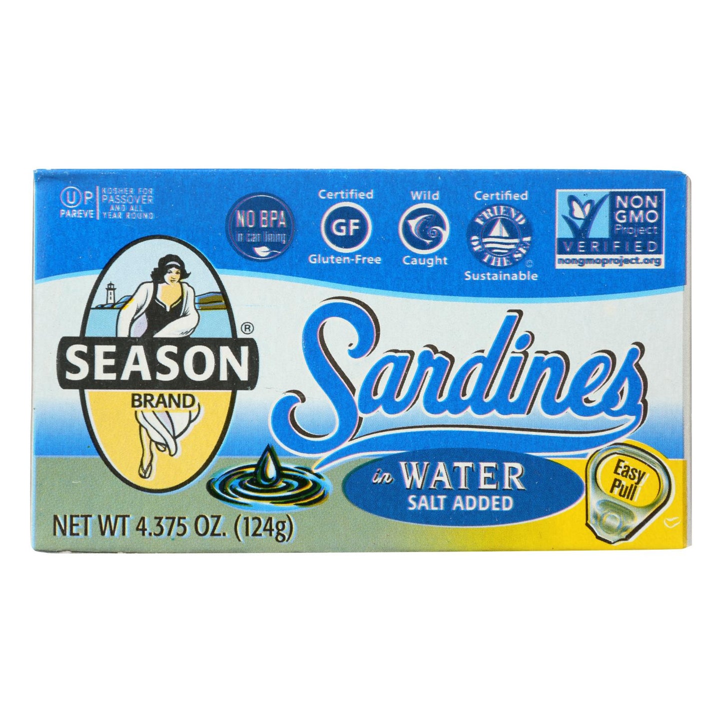 Season Sardines In Water - Case Of 12 - 4.375 Oz