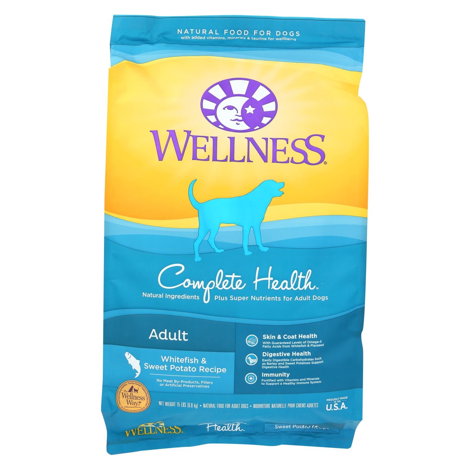 Wellness Pet Products Dog Food - White Fish And Sweet Potatoes Recipe - 15