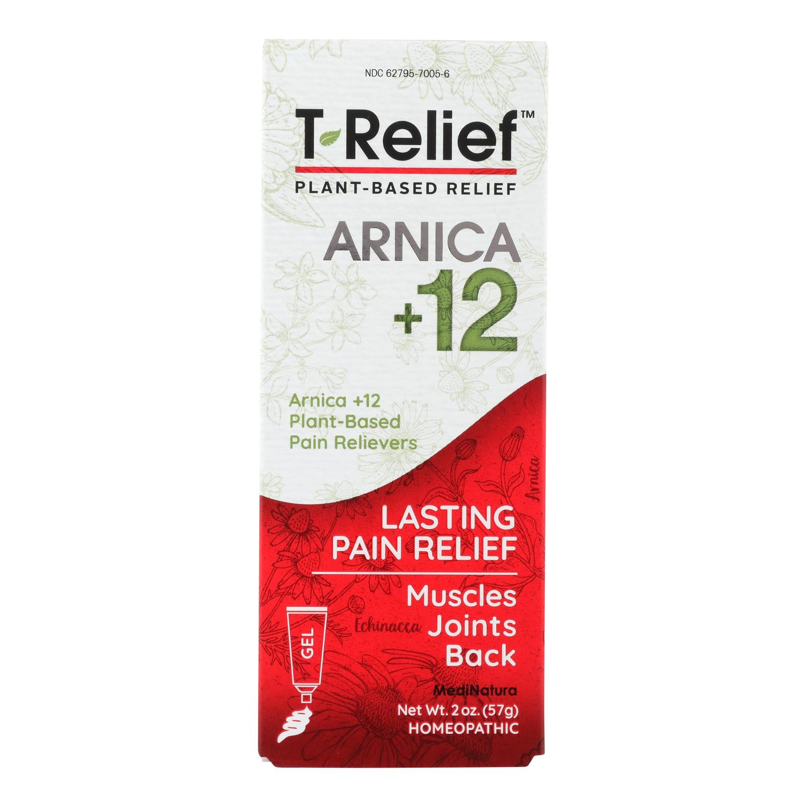 T-relief - Pain Relief Gel - Arnica Plus 12 Natural Ingredients - 1.76 Oz