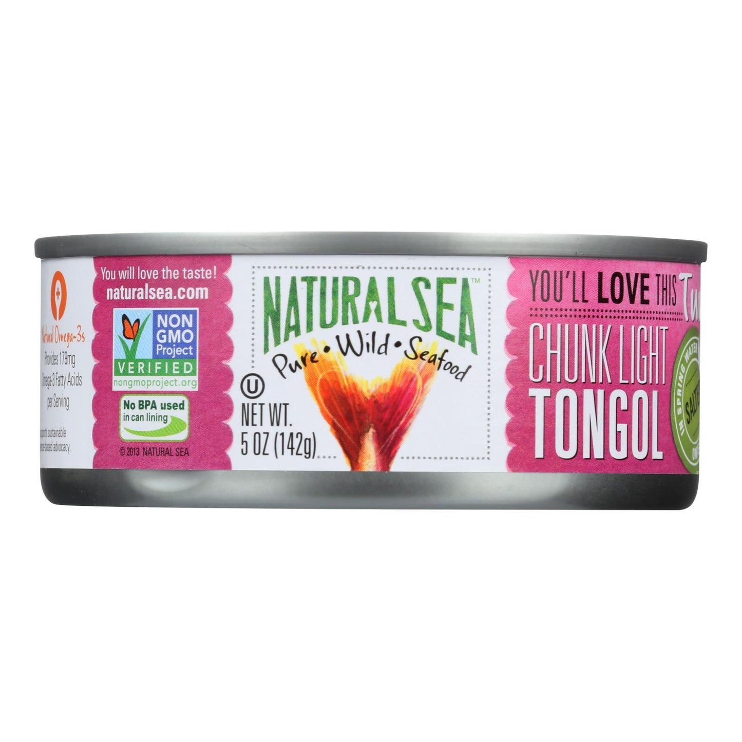 Natural Sea Wild Tongol Tuna, Salted, Chunk Light - Case Of 12 - 5 Oz