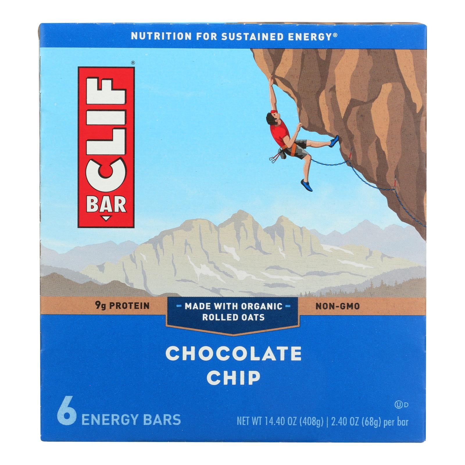 Clif Bar - Energy Bar - Chocolate Chip - Case Of 9 - 6/2.4oz.