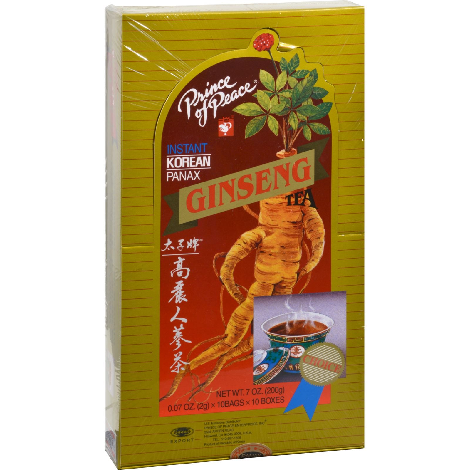 Prince Of Peace Instant Korean Panax Ginseng Tea - 100 Tea Bags