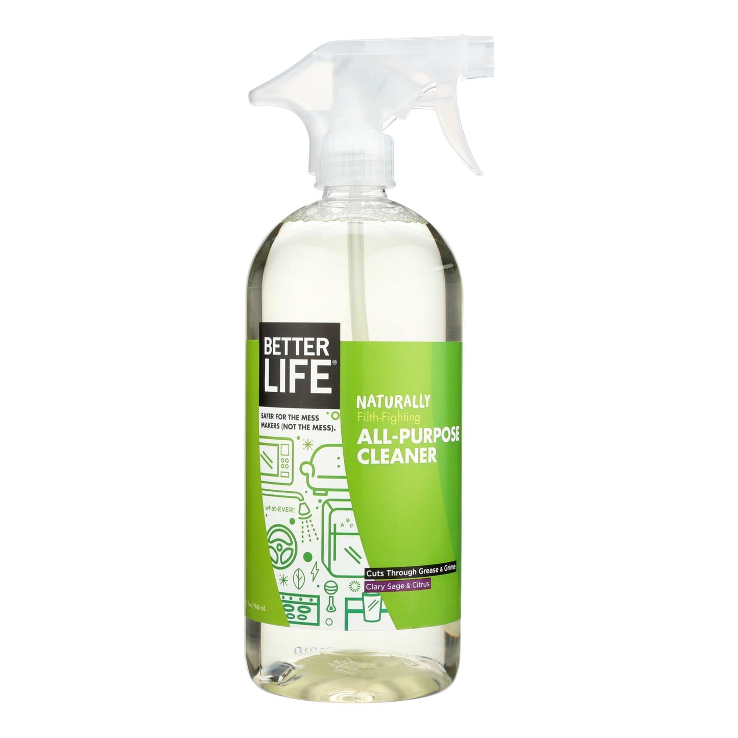 Better Life All Purpose Cleaner Clary Sage Citrus - Case Of 6 - 32 Fz