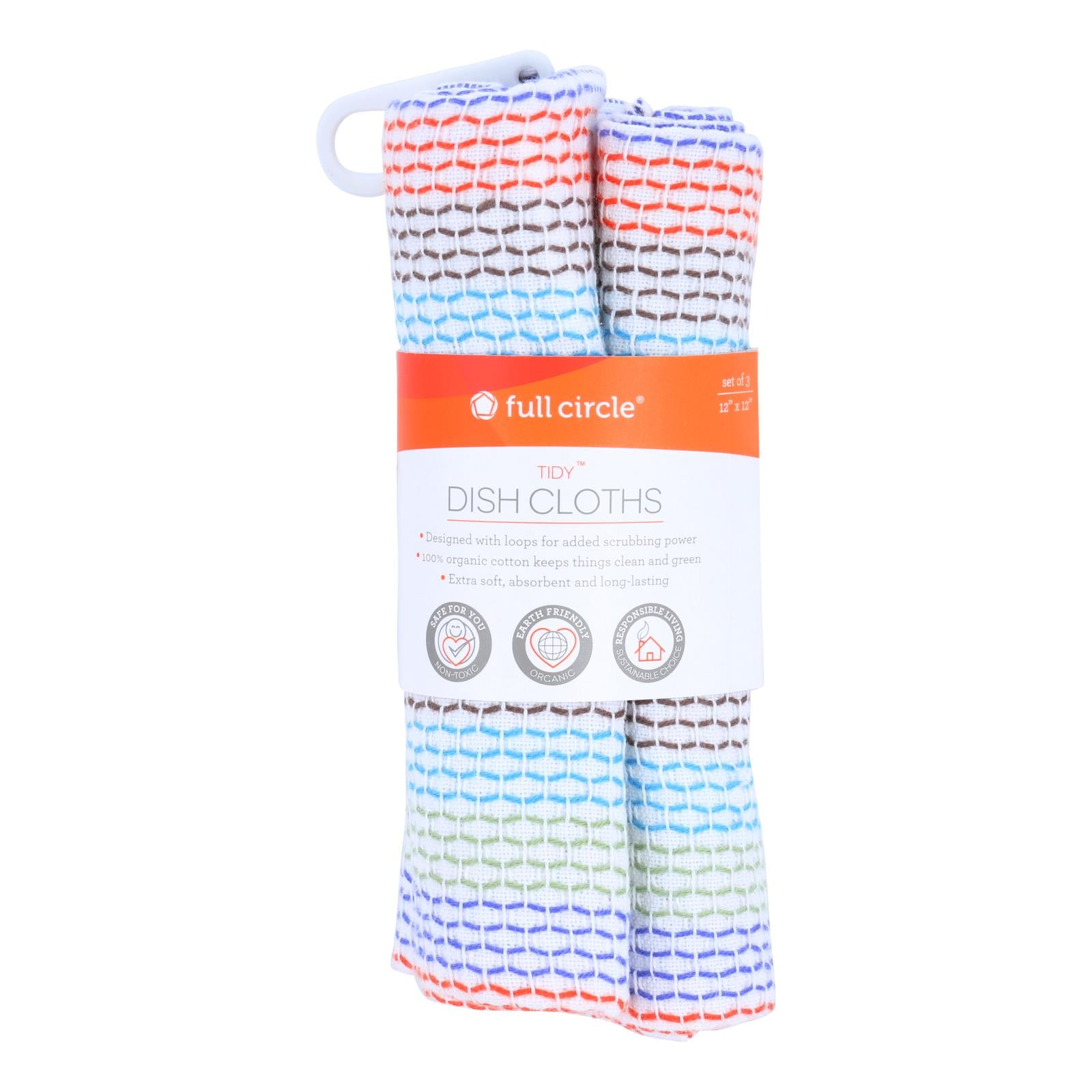Full Circle Home Tidy Dish Cloths - 12 Inch X 12 Inch - Case Of 12 - 3 Pack
