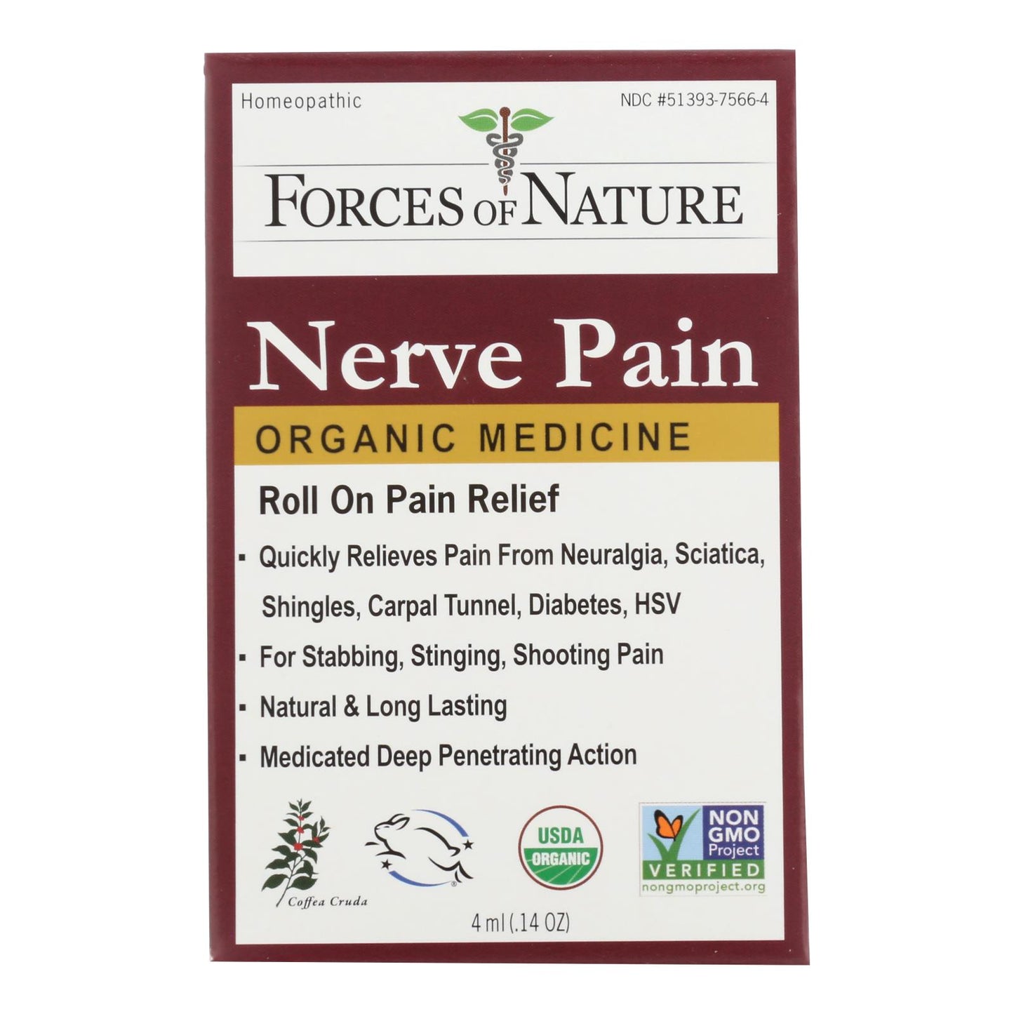 Forces Of Nature Nerve Pain Management Rollerball Activator Topical Medicine - 1 Each - 4 Ml
