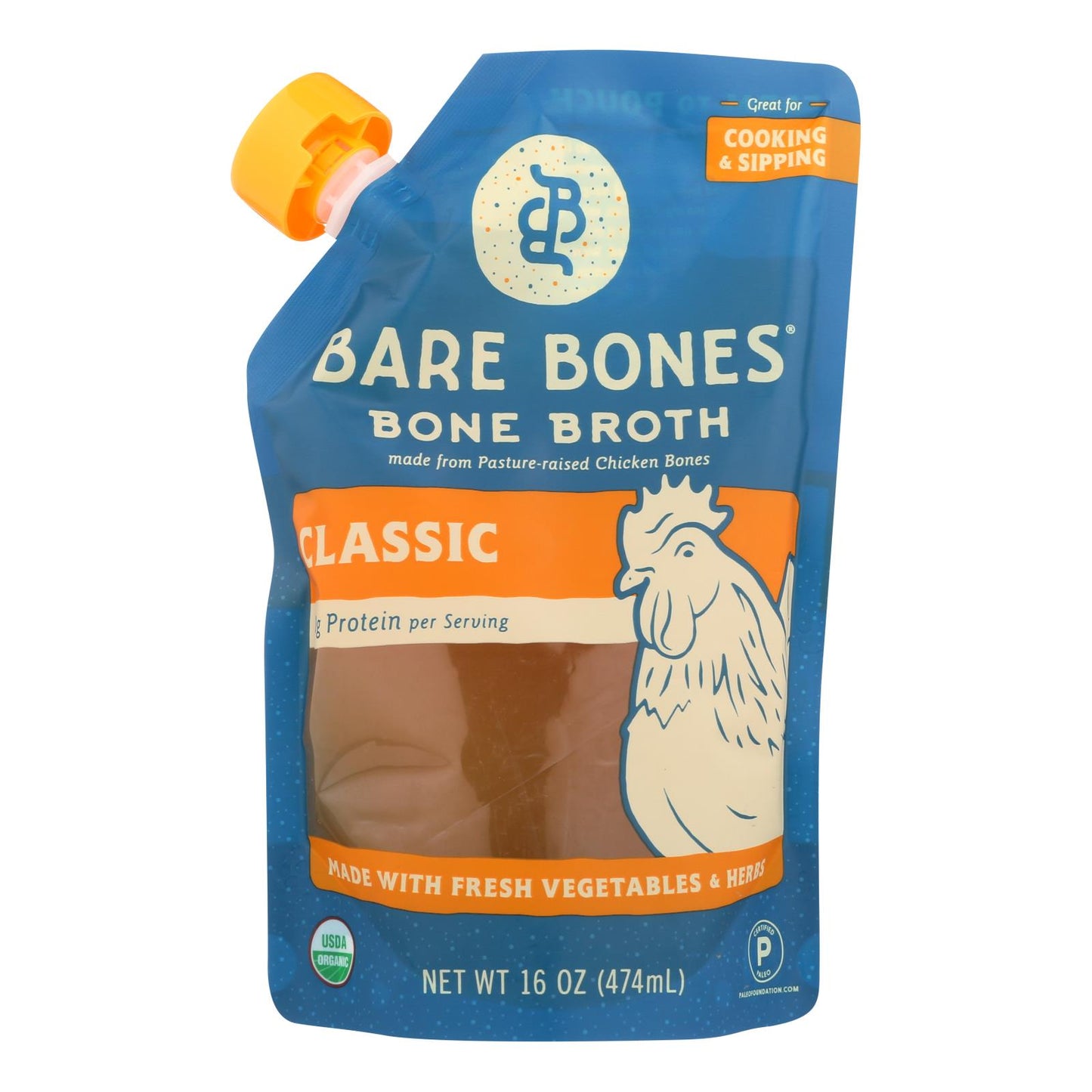 Bare Bones Chicken Bone Broth - Case Of 6 - 16 Fz