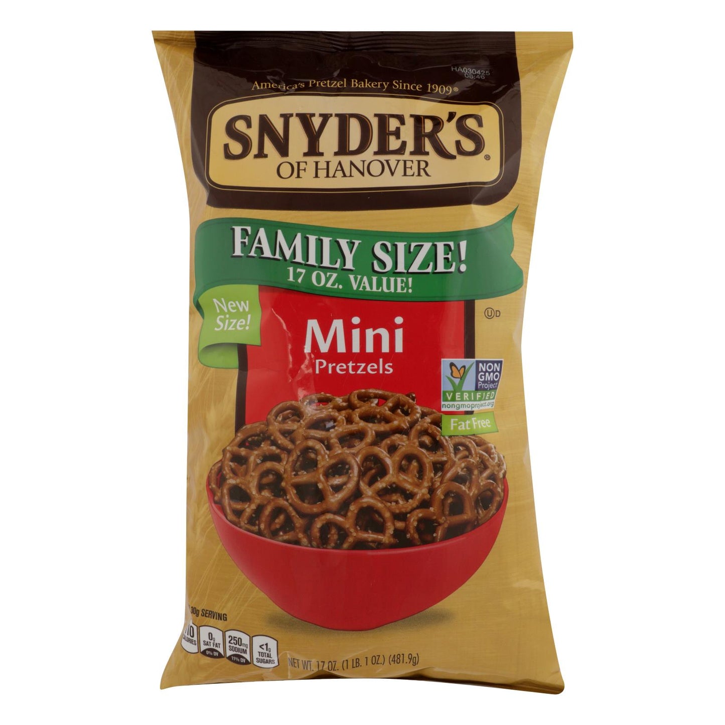 Snyder's Of Hanover - Pretzels Mini Family Size - Case Of 6 - 17 Oz