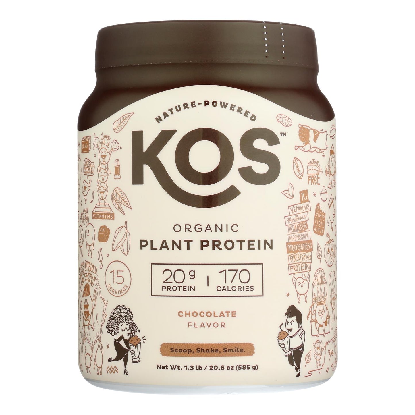Kos - Protein Powder Chocolate - 1 Each -19.6 Oz