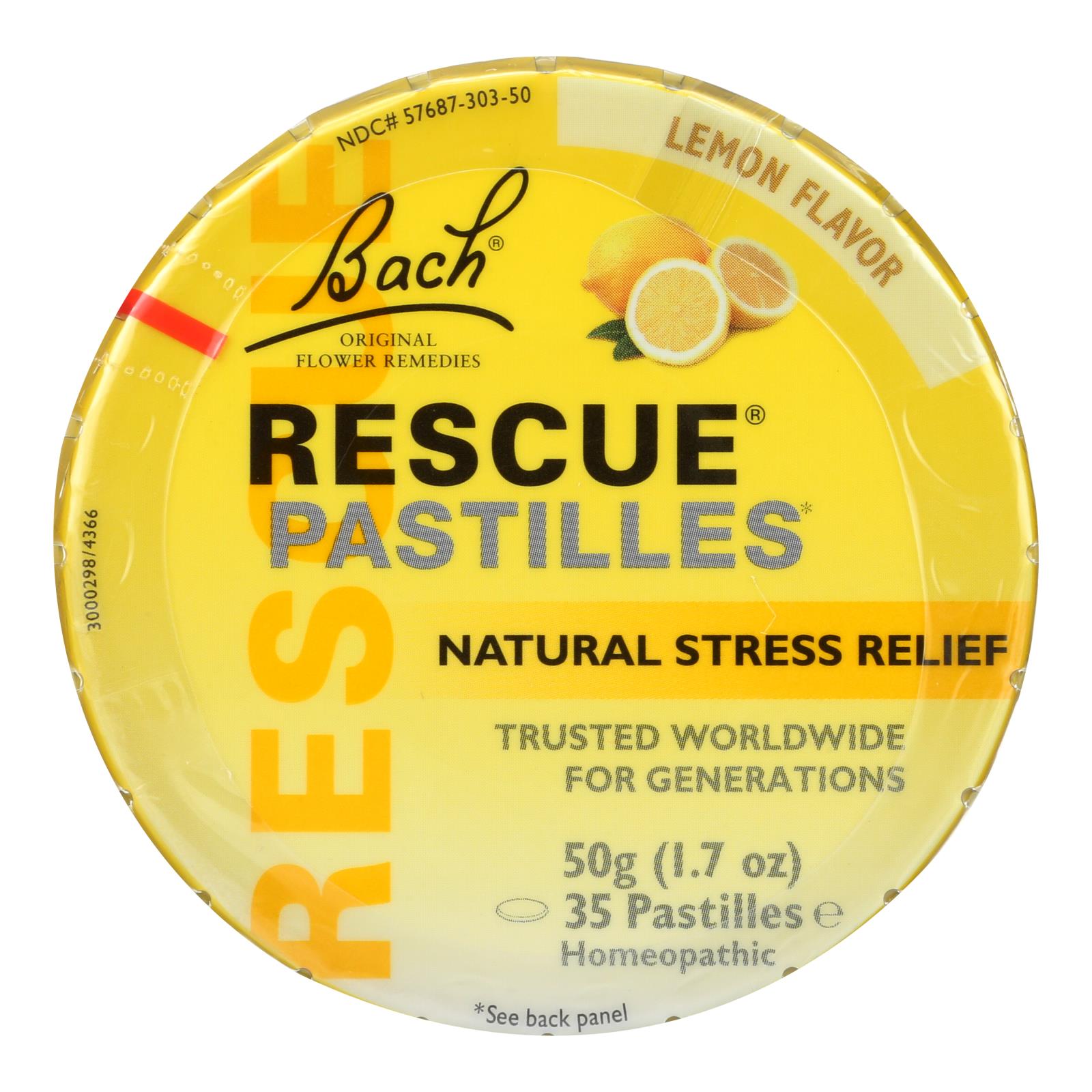 Bach Rescue Remedy Pastilles - Lemon - 50 Grm - Case Of 12
