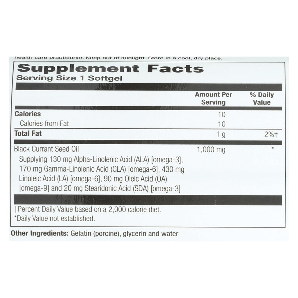 Health From The Sun Black Currant Oil Dietary Supplement - 1 Each - 60 SGEL