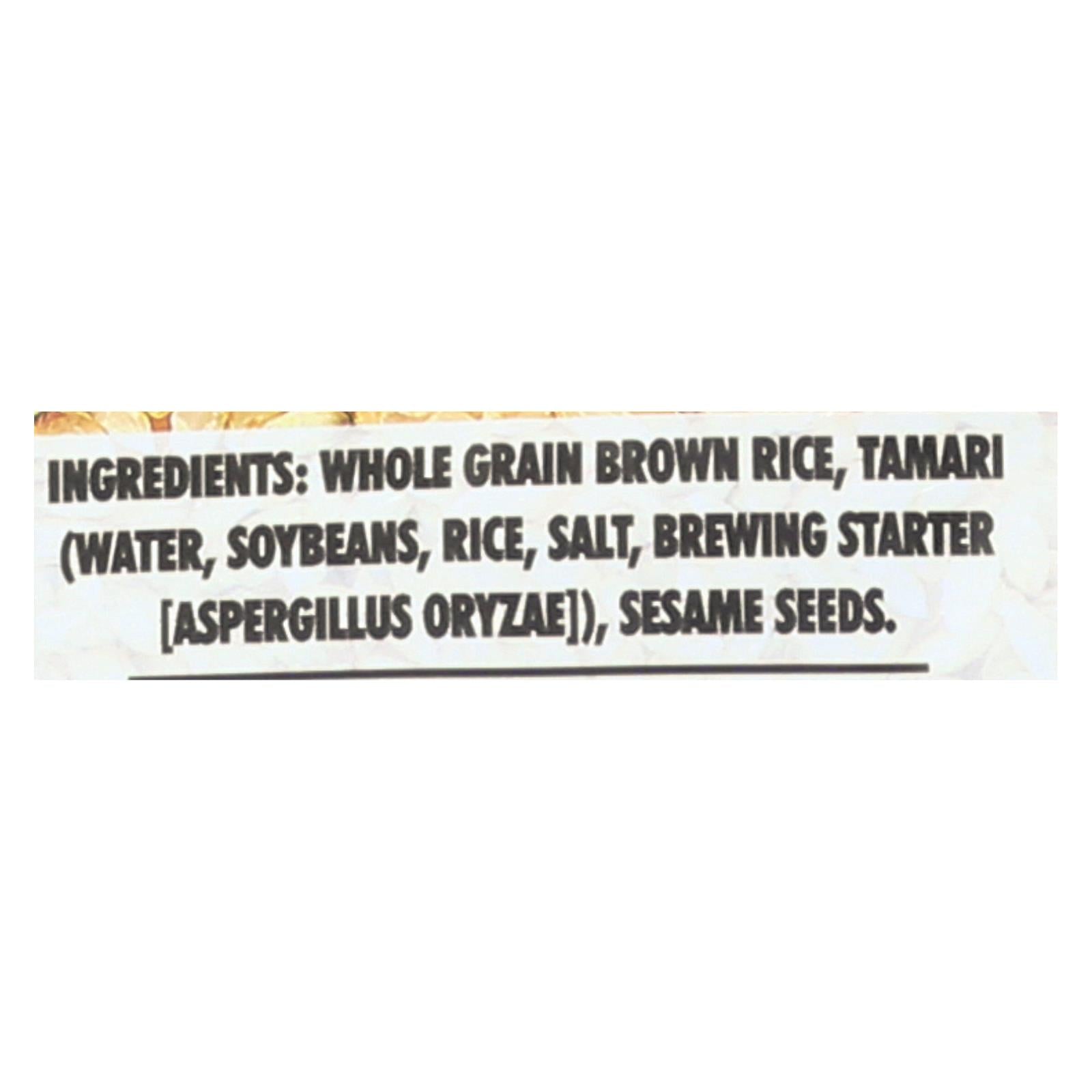Edward and Sons Brown Rice Snaps - Tamari Sesame - Case of 12 - 3.5 oz.